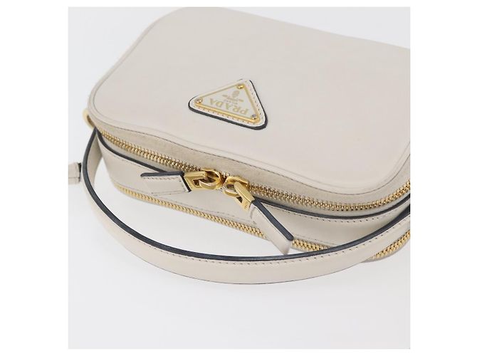 PRADA Hand Bag Leather 2way White Gold - vista 6