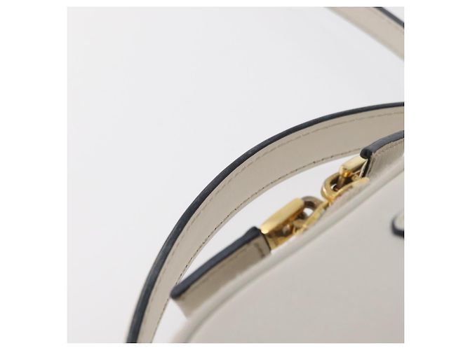PRADA Hand Bag Leather 2way White Gold - vista 8