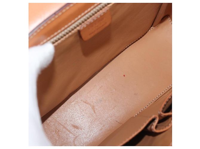 Céline CELINE Macadam Canvas Hand Bag PVC Leather Brown Gold - vista 10