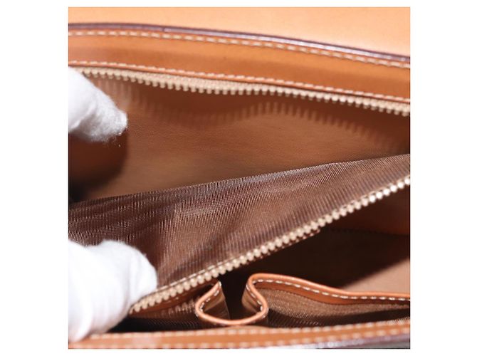 Céline CELINE Macadam Canvas Hand Bag PVC Leather Brown Gold - vista 11