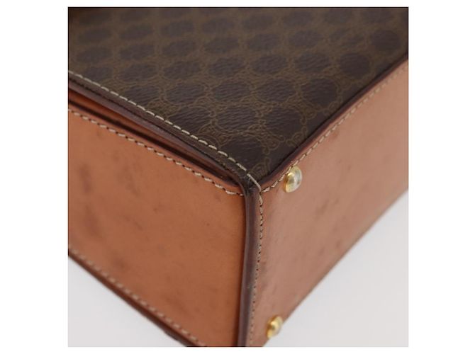 Céline CELINE Macadam Canvas Hand Bag PVC Leather Brown Gold - vista 15