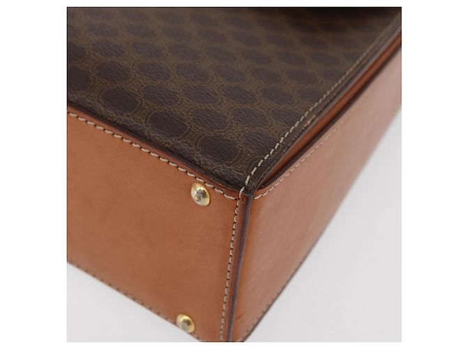 Céline CELINE Macadam Canvas Hand Bag PVC Leather Brown Gold - vista 16
