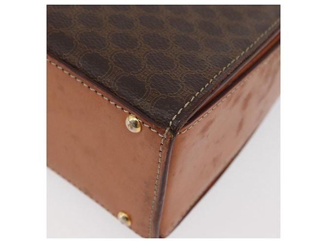 Céline CELINE Macadam Canvas Hand Bag PVC Leather Brown Gold - vista 18