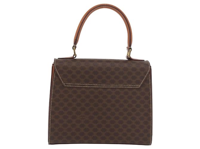 Céline CELINE Macadam Canvas Hand Bag PVC Leather Brown Gold - vista 2