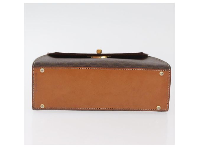 Céline CELINE Macadam Canvas Hand Bag PVC Leather Brown Gold - vista 5