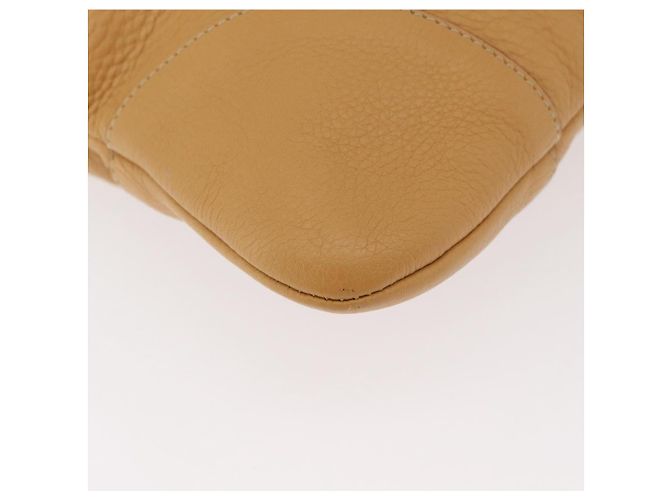 PRADA Chain Shoulder Bag Leather Beige Gold - vista 14