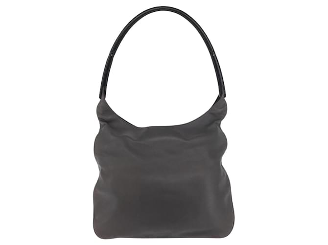 PRADA Shoulder Bag Leather Gray Silver - vista 13