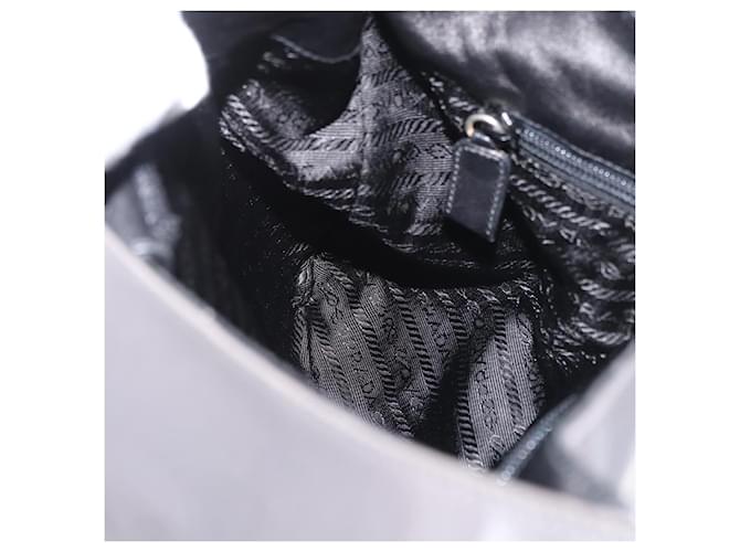 PRADA Shoulder Bag Leather Gray Silver - vista 19