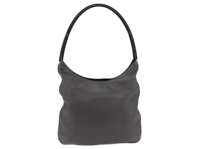 PRADA Shoulder Bag Leather Gray Silver - vista 2