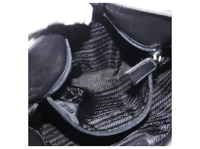 PRADA Shoulder Bag Leather Gray Silver - vista 21