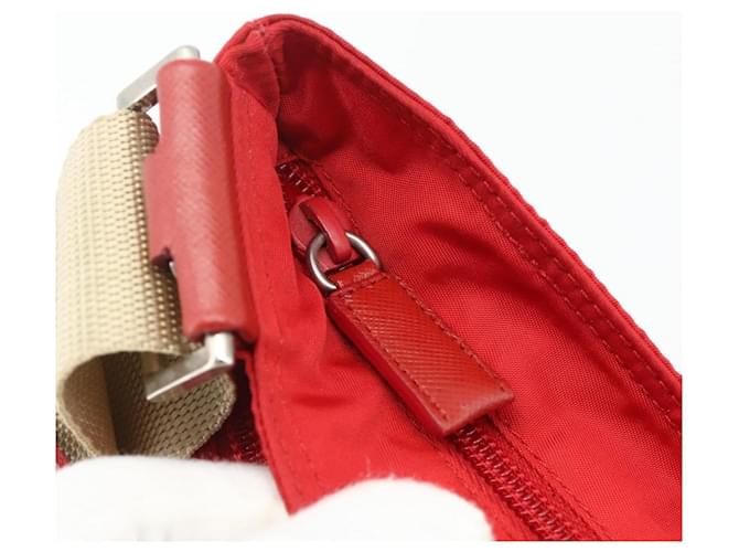 PRADA Shoulder Bag Nylon Red Silver - vista 10