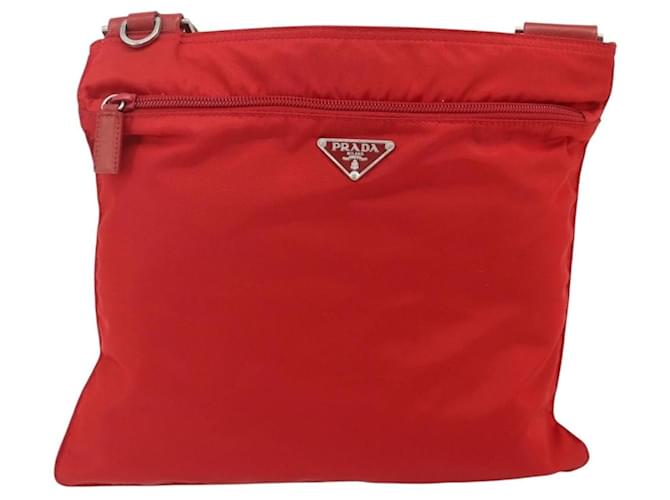 PRADA Shoulder Bag Nylon Red Silver - vista 13