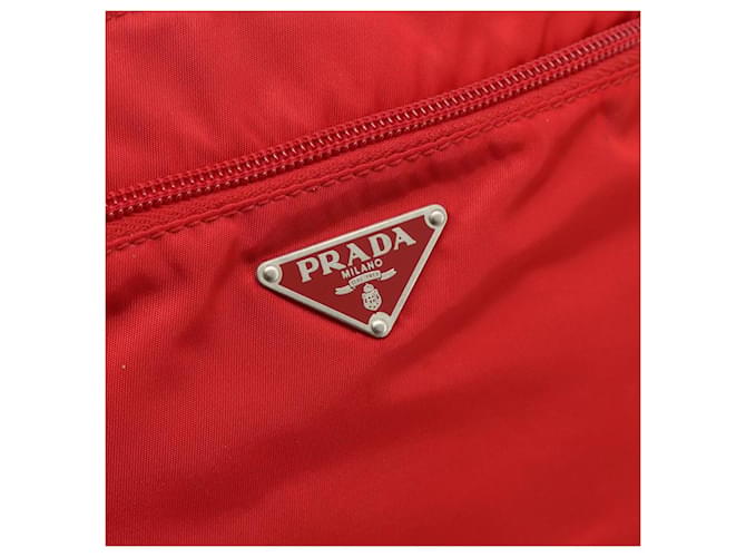 PRADA Shoulder Bag Nylon Red Silver - vista 17