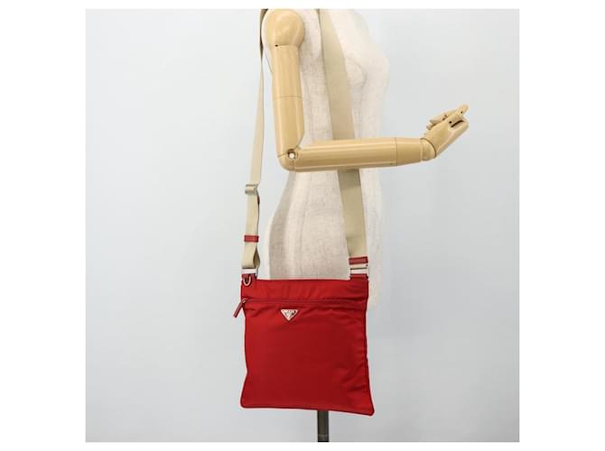 PRADA Shoulder Bag Nylon Red Silver - vista 23