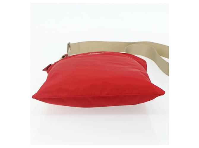 PRADA Shoulder Bag Nylon Red Silver - vista 5