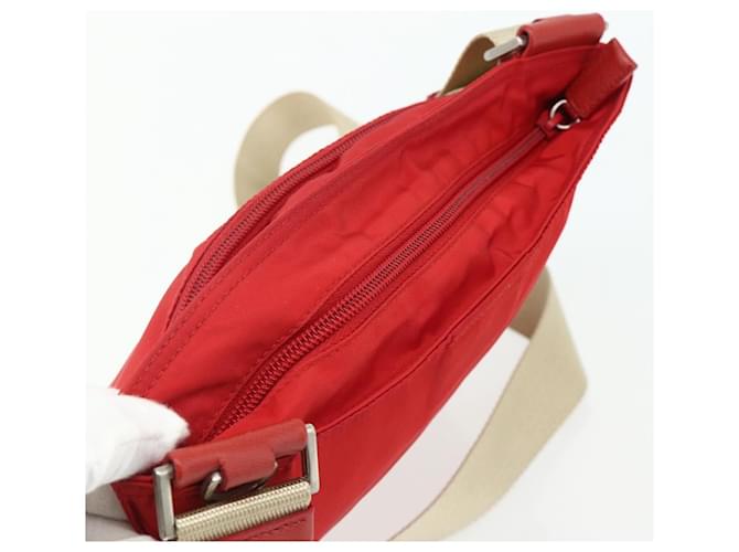 PRADA Shoulder Bag Nylon Red Silver - vista 6