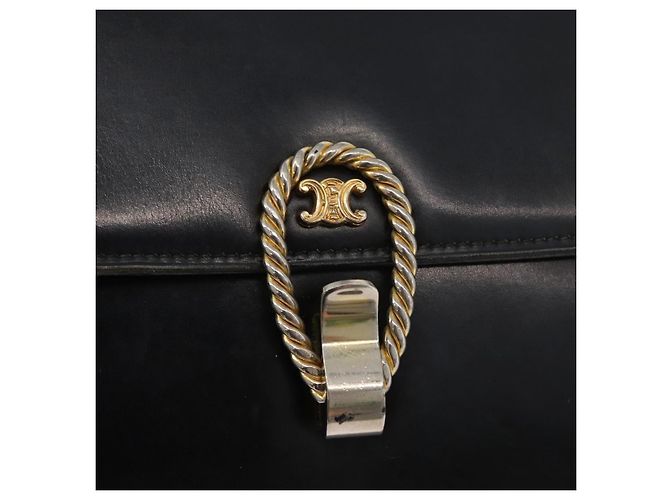 Céline CELINE Shoulder Bag Leather Black Gold - vista 17