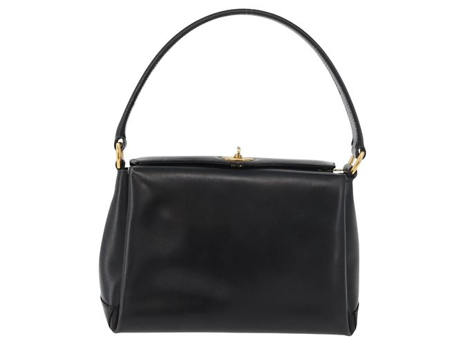 GUCCI Hand Bag Leather Black Gold - vista 13
