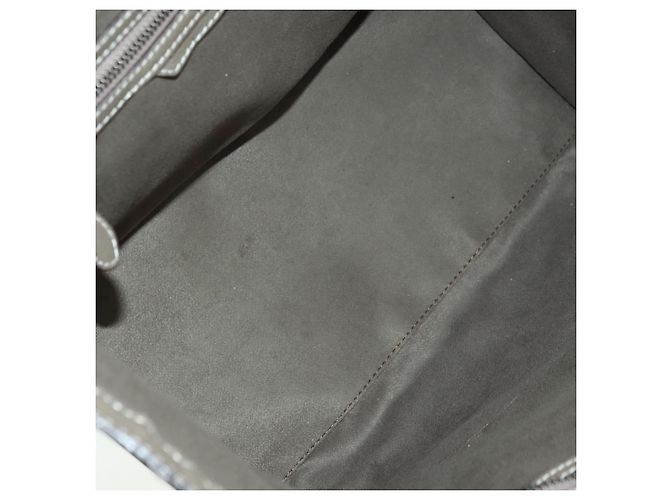 Céline CELINE Luggage Mini Shopper Hand Bag Leather Gray Silver - vista 10