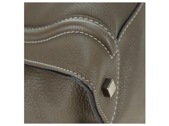 Céline CELINE Luggage Mini Shopper Hand Bag Leather Gray Silver - vista 16