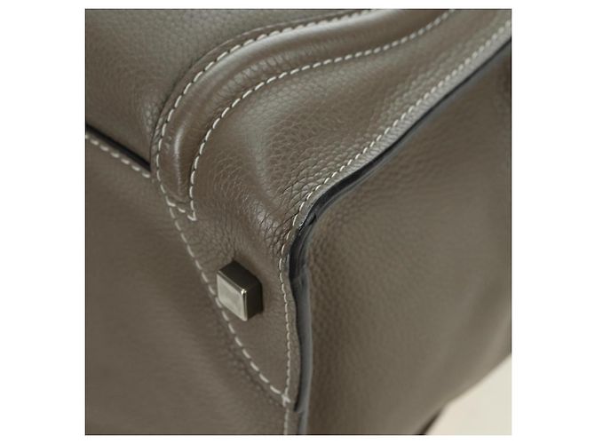 Céline CELINE Luggage Mini Shopper Hand Bag Leather Gray Silver - vista 17