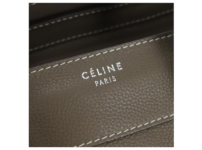 Céline CELINE Luggage Mini Shopper Hand Bag Leather Gray Silver - vista 18