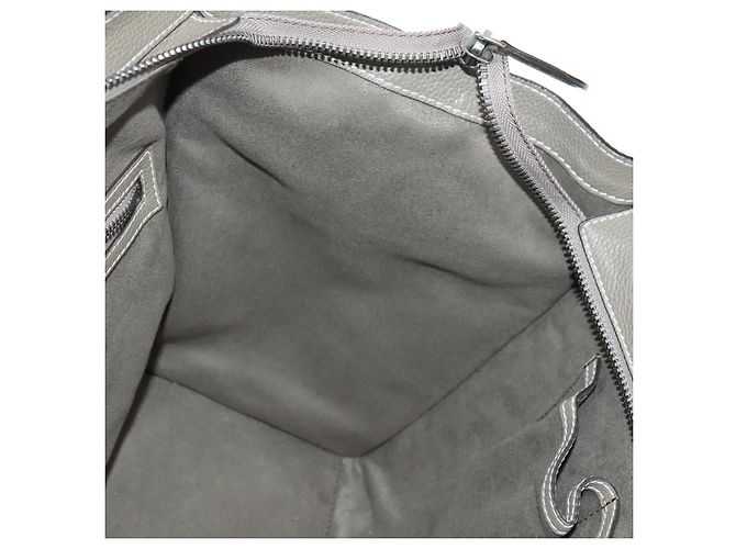 Céline CELINE Luggage Mini Shopper Hand Bag Leather Gray Silver - vista 21