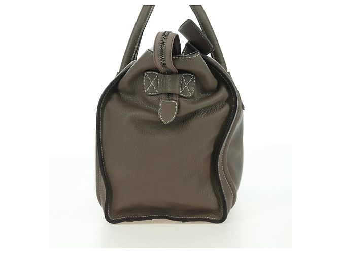 Céline CELINE Luggage Mini Shopper Hand Bag Leather Gray Silver - vista 3