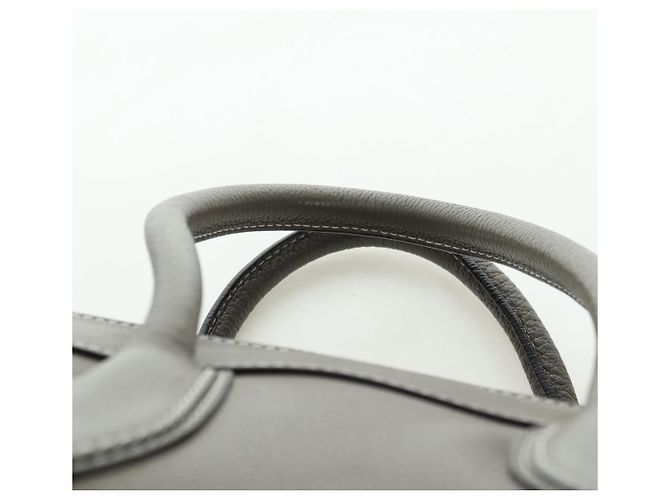 Céline CELINE Luggage Mini Shopper Hand Bag Leather Gray Silver - vista 8