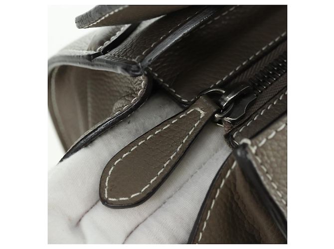 Céline CELINE Luggage Mini Shopper Hand Bag Leather Gray Silver - vista 9