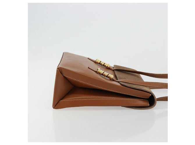 LOEWE Velazquez Shoulder Bag Leather Brown Gold - vista 3