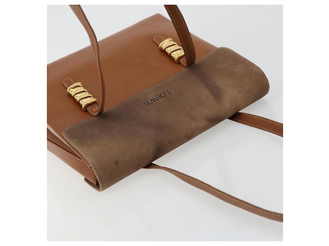 LOEWE Velazquez Shoulder Bag Leather Brown Gold - vista 6