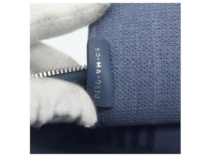 Christian Dior Vanity Hand Bag Canvas Blue Silver - vista 12