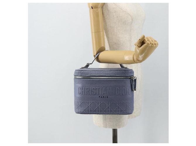 Christian Dior Vanity Hand Bag Canvas Blue Silver - vista 25