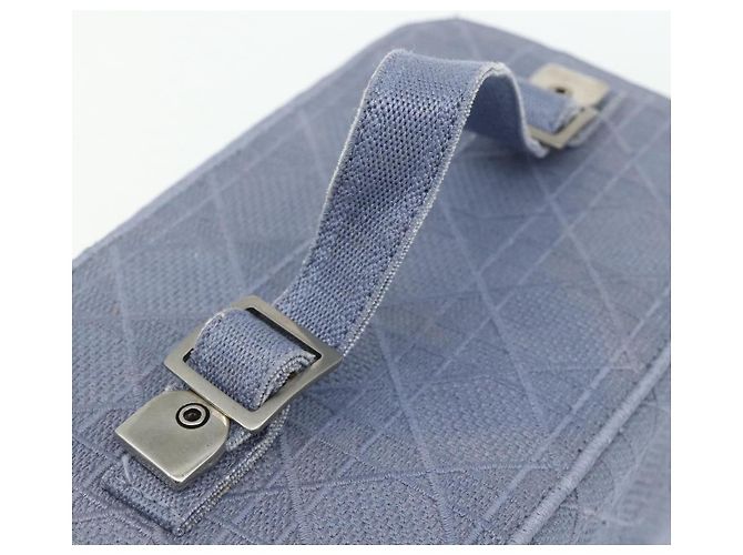 Christian Dior Vanity Hand Bag Canvas Blue Silver - vista 7