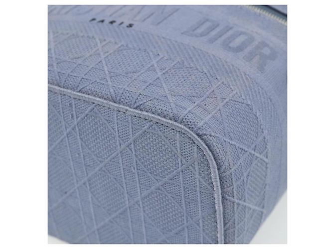 Christian Dior Vanity Hand Bag Canvas Blue Silver - vista 9