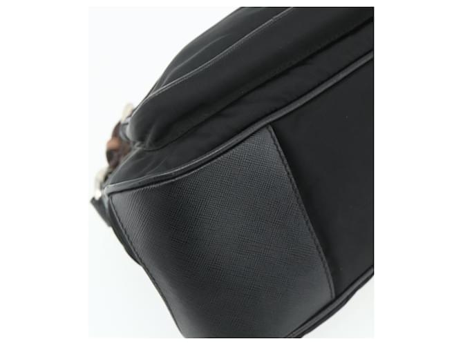 PRADA Shoulder Bag Nylon Leather Black Silver - vista 14