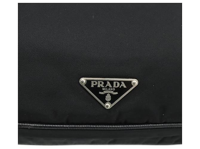 PRADA Shoulder Bag Nylon Leather Black Silver - vista 17