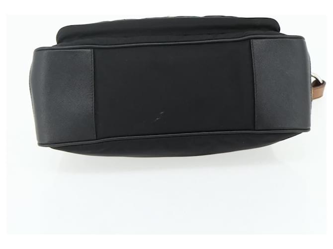 PRADA Shoulder Bag Nylon Leather Black Silver - vista 5