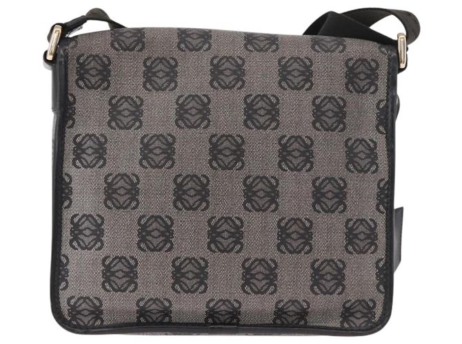 LOEWE Anagram Shoulder Bag PVC Gray Gold - vista 2