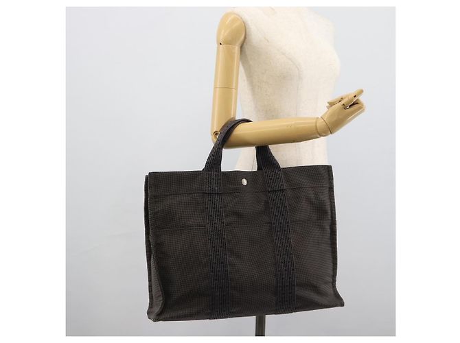 Hermès HERMES Her Line MM Hand Bag Canvas Gray Silver - vista 20