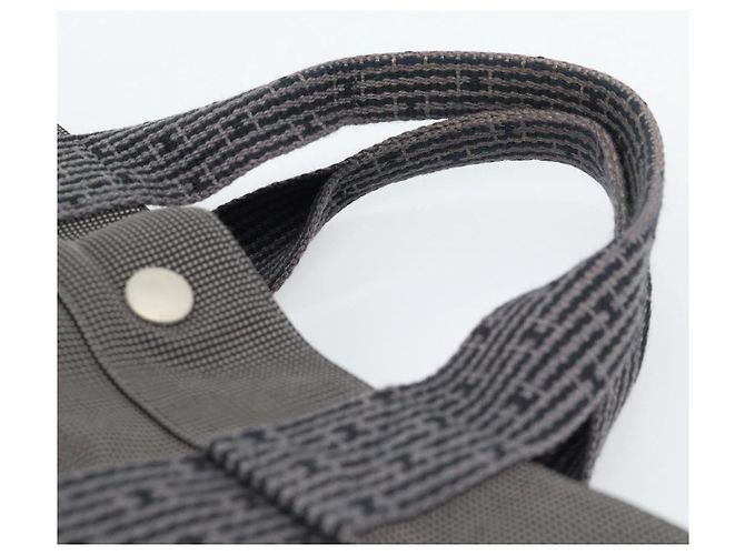 Hermès HERMES Her Line MM Hand Bag Canvas Gray Silver - vista 8