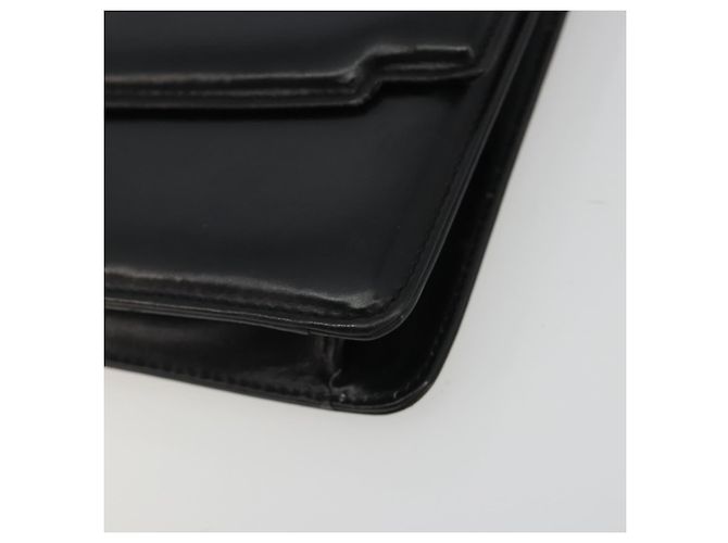 GUCCI Chain Shoulder Bag Leather Black Gold - vista 9