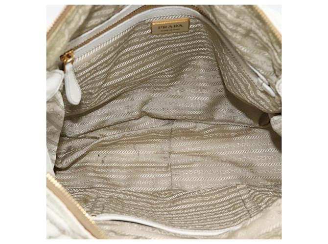 PRADA Shoulder Bag Leather White Gold - vista 11