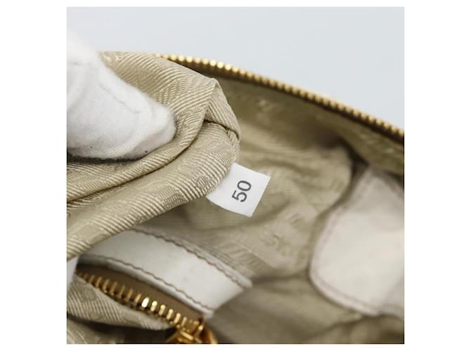 PRADA Shoulder Bag Leather White Gold - vista 12
