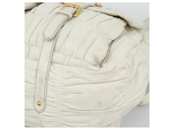 PRADA Shoulder Bag Leather White Gold - vista 15