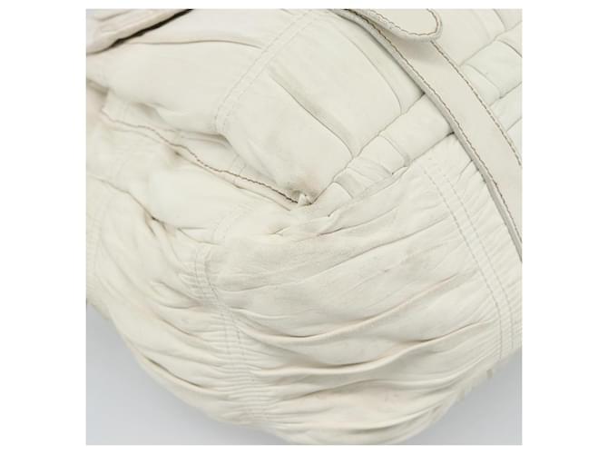 PRADA Shoulder Bag Leather White Gold - vista 16