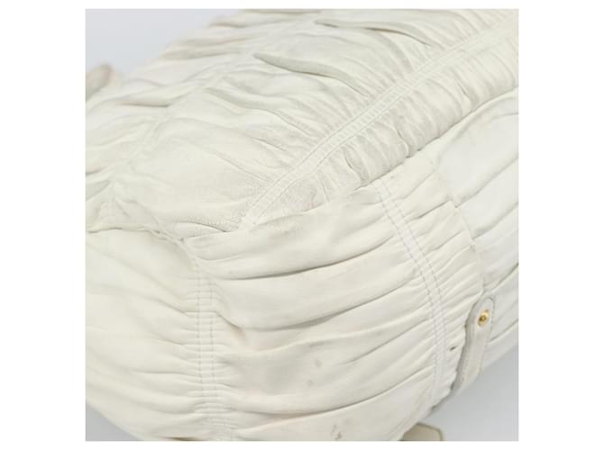 PRADA Shoulder Bag Leather White Gold - vista 18