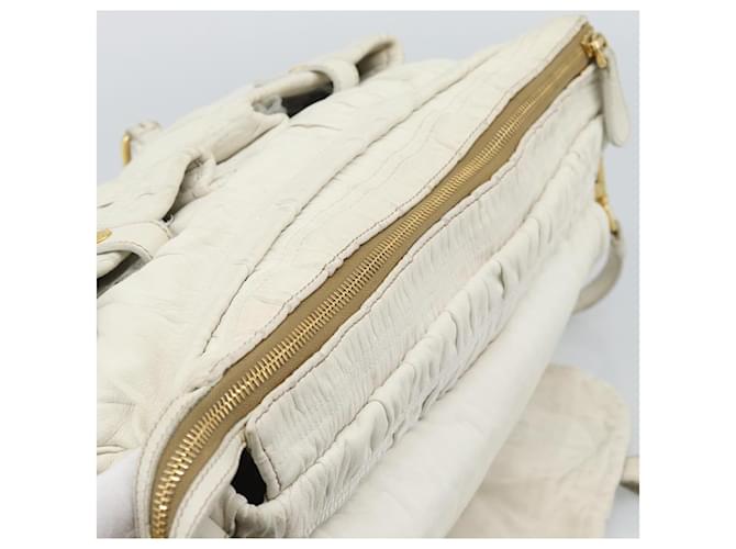 PRADA Shoulder Bag Leather White Gold - vista 20