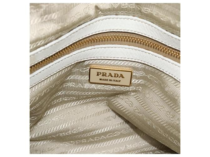 PRADA Shoulder Bag Leather White Gold - vista 21